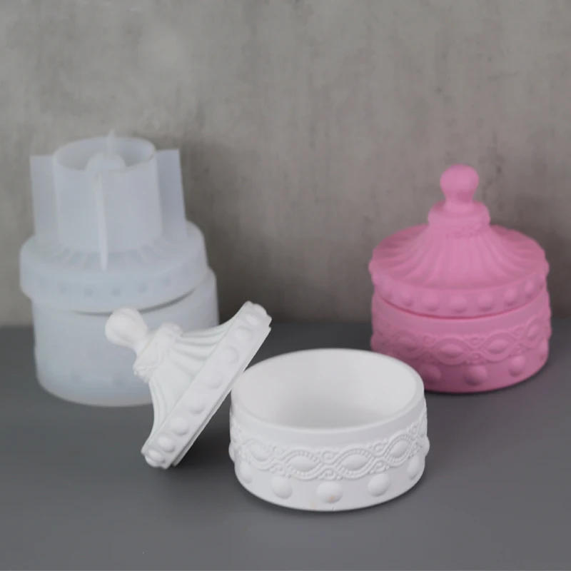 Description Picture 5 of itemGem Pattern Storage Box Silicone Mold DIY Handmade Plaster Epoxy Resin Concrete Candle Jar Casting Molds Home Decor Supplies