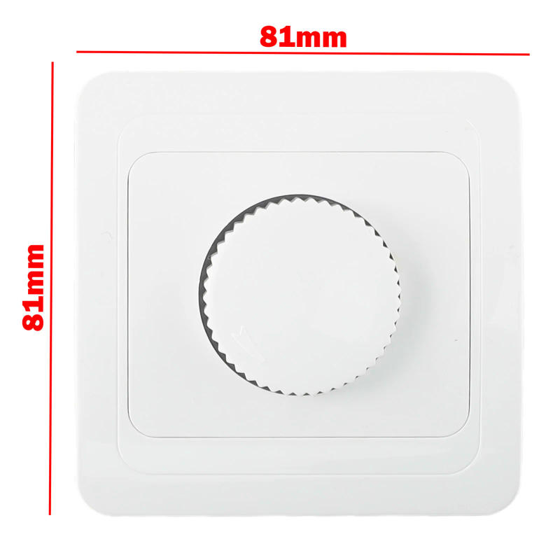 Description Picture 5 of itemSwitch Rotary Dimmer White 81 X 81mm Trailing Edge ABS AC 200V-250V European Standard For Halogen Light Brand New