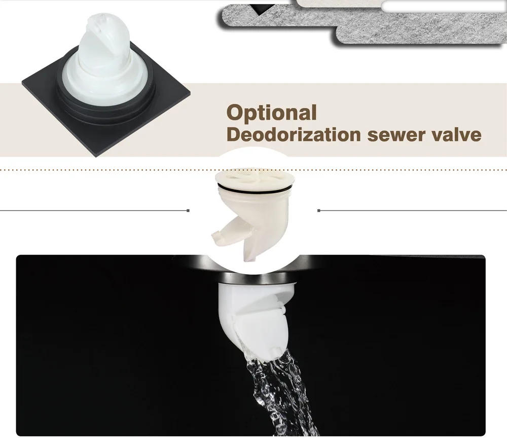 Description Picture 6 of itemShower Rooms Accessorie Electroplated Square Floor Drain Balcony Outdoor Drain Bathroom Renovation Hidden Installation 100X100MM