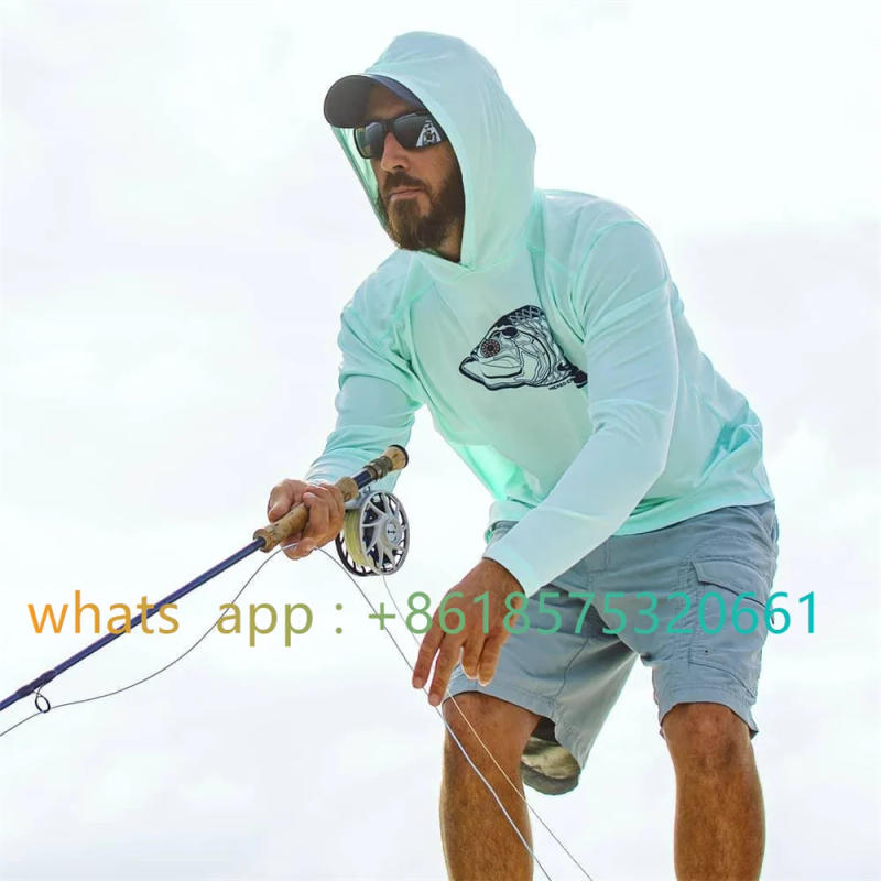 Description Picture 4 of itemSummer Fishing Clothing Men Long Sleeve Hoodie Fishing Shirts Camisa De Pesca Uv Protection Hoody Sweatshirt Uv Protection Shirt