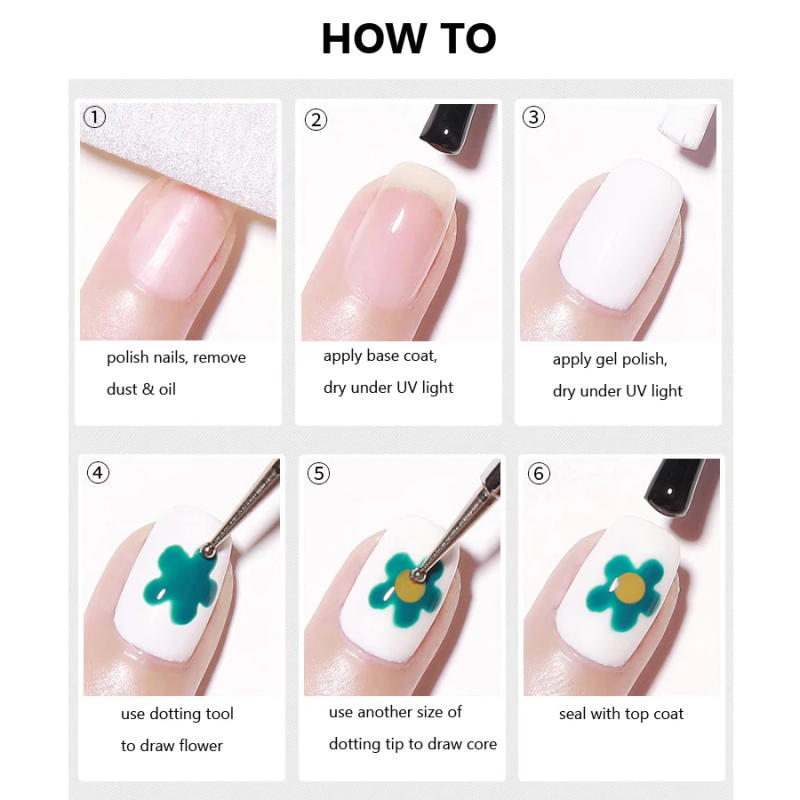 Description Picture 5 of item2 Ways Nail Art Dotting Pen, Plastic Swirl Wood Marbleizing Manicure Tools, Rhinestones Picker