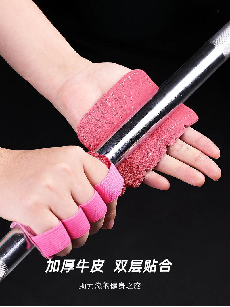 Description Picture 2 of itemCowhide Gym Gloves Grips Anti-Skid Weight Power Belt Lifting Pads Deadlift Belt Workout Crossfit Fitness Gloves Palm Protection