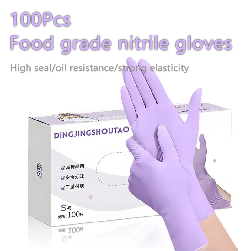 Description Picture 2 of item20-300pcs Nitrile Exam Gloves Disposable Purple Lilac Glove Food Grade Sterile Powder Free Protection Gloves for Cooking Clean