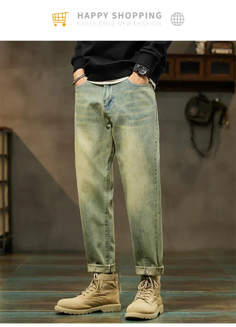 Description Picture 6 of itemSpring Jeans for Men Baggy Pants Loose Fit Harem Pants Vintage Clothes Men Fashion Pockets Patchwork Large Trousers Oversized 42