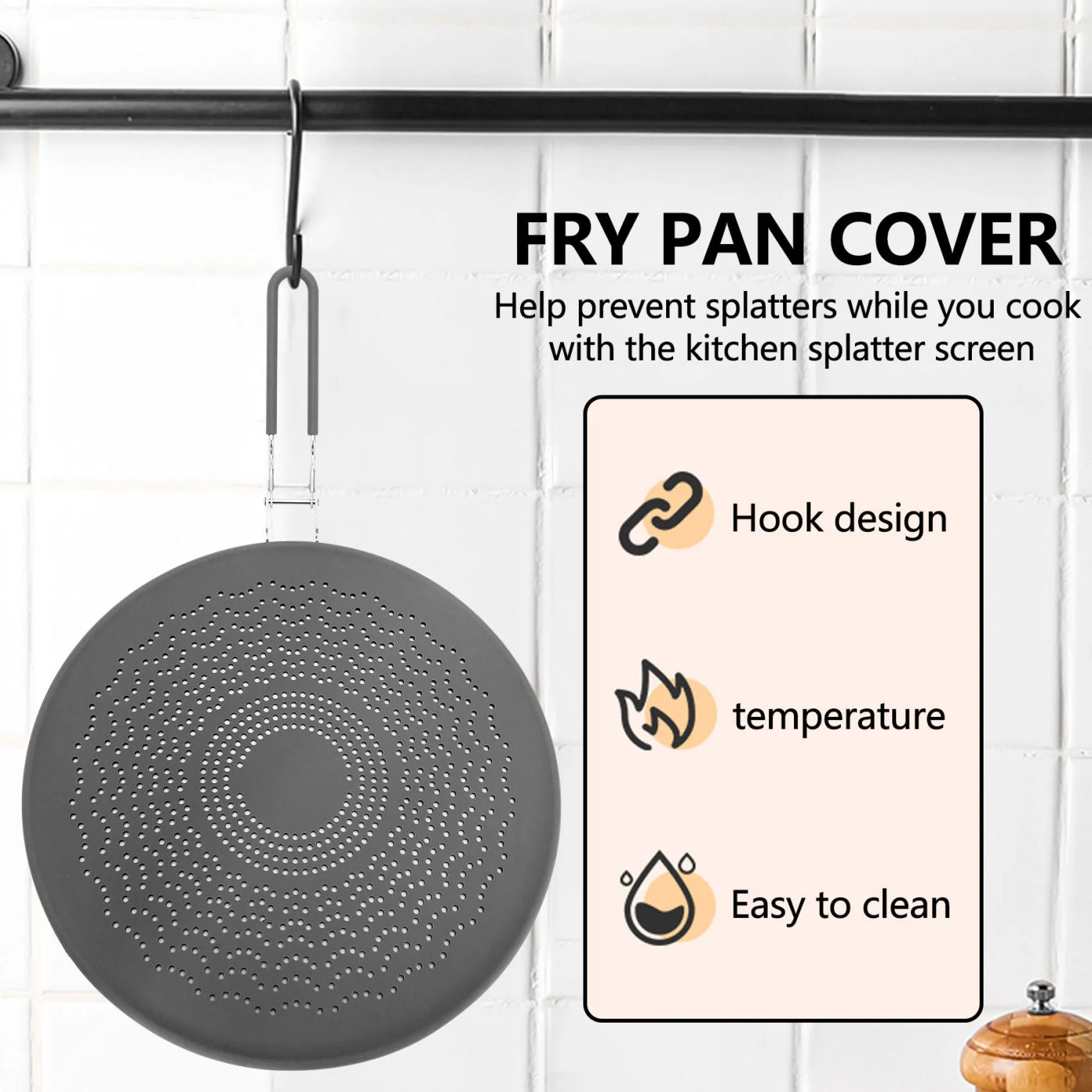 Description Picture 5 of itemABYN-Silicone Splatter Screen,Grease Splatter Guard With Folding Handle,For Cooking Splatter Guards&Fry Pan,13 Inch
