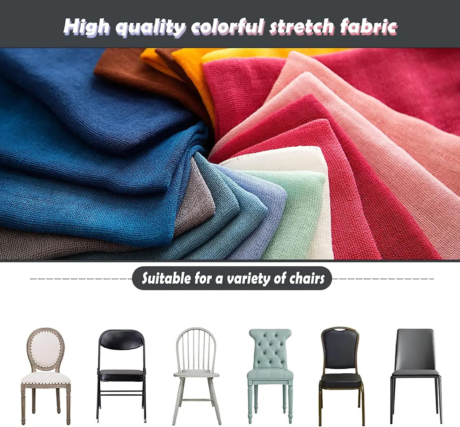 Description Picture 2 of item20Pcs Chair Sashes Sequin Stretchy Decorative Bows One-Sided Sequins Decor for Wedding Party Home Chair Cover Sash Decorations
