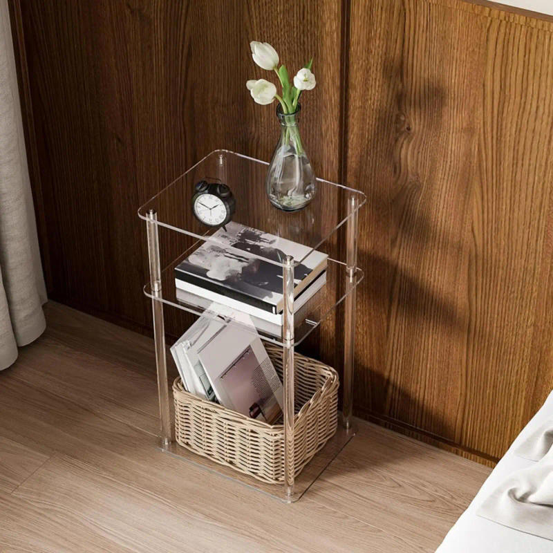 Description Picture 5 of itemAcrylic Side Table 3 Tier End Table Bedside Furniture Clear NightStand Table Bedside Table for Bathroom Couch Living Room