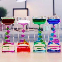 Liquid Hourglass Colorful Bubble Timer Liquid Motion Timer Cool Desk Ornament Sensory Anxiety Toy Liquid Timer Birthday Gift