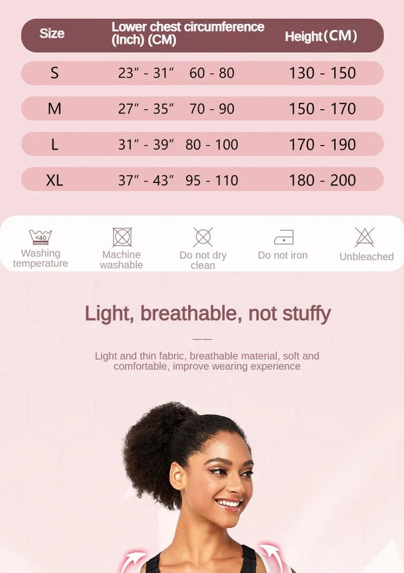 Description Picture 3 of itemAdjustable Clavicle Posture Corrector Upper Back Brace Shoulder Lumbar Support Belt Corset Men Women Hunchback Correction