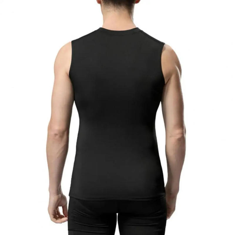 Description Picture 6 of itemSolid Color Athletic Tank Tops Men's Quick Drying O-neck Sport Vest for Basketball Fitness Sleeveless Slim Fit Tank Top