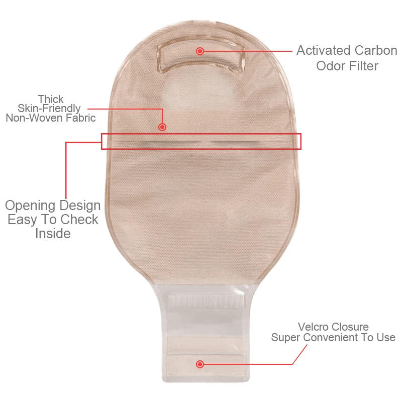 Description Picture 3 of item20pcs One Piece Colostomy Bags with Hoop and Look Ostomy Bags for Ostomy Patient