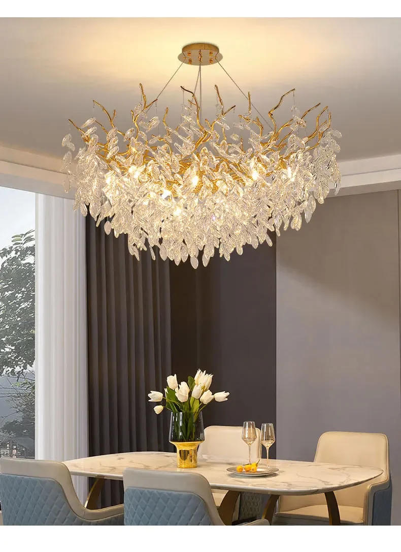 Description Picture 5 of itemModern Gold Luxury Crystal Chandeliers for Living Room Large Led Ceiling Chandelier Hanging Lamp Lighting Fixture Room Decor