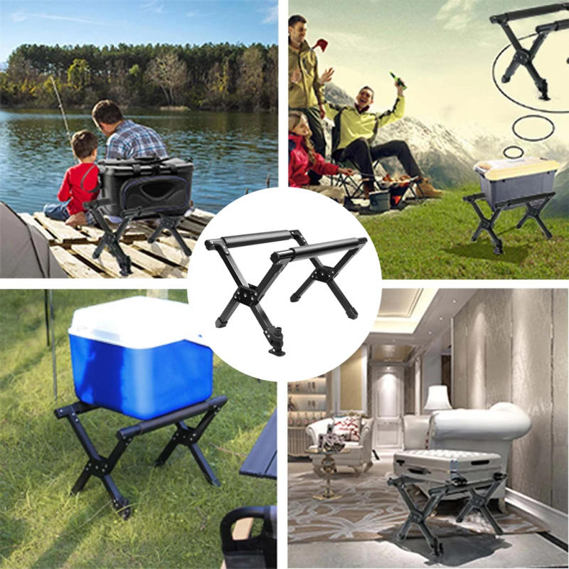 Description Picture 3 of itemOutdoor Ice Box Holder Foldable Picnic Camping Cooler Stand Aluminum Alloy Portable Fishing Bucket Bracket with Storage Bag