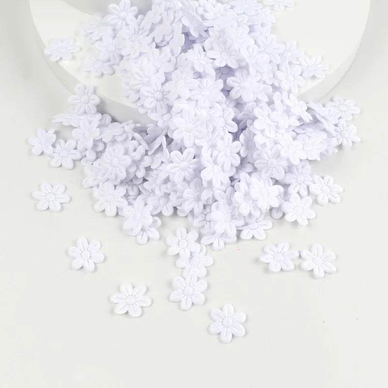 Description Picture 3 of item2cm cloth five-petal flower embossing DIY children's hair accessories hairpin jewelry small flower  cloth accessories 100pcs