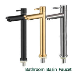 Stainless Steel Quick Open Heighten Single Cold Kitchen Sink Faucet Bathroom Counter Basin Tap Kitchen faucet Designer bag Tap