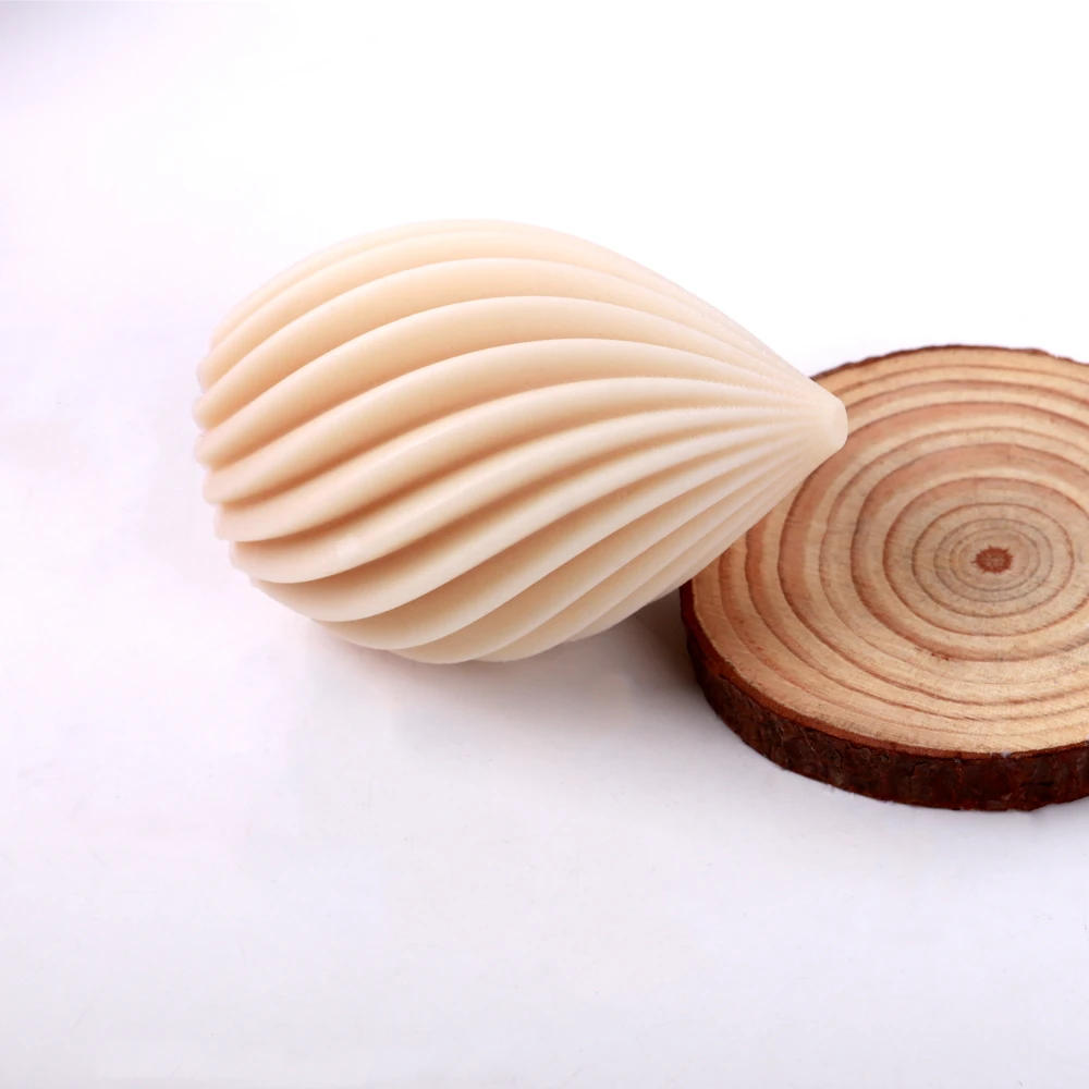 Description Picture 4 of itemGeometry Spiral Stripe Candle Silicone Mold New 3D Egg Shaped Resin Molds for DIY Aromatherapy Candle Soap Making Handmade Gifts