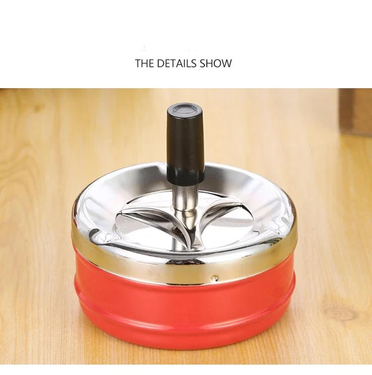 Description Picture 6 of itemWindproof Round Rotating Self-Clearing Smokeless Smoker with Lid Ashtray Office for Men Cigar Portable Ashtray 9.5*9cm