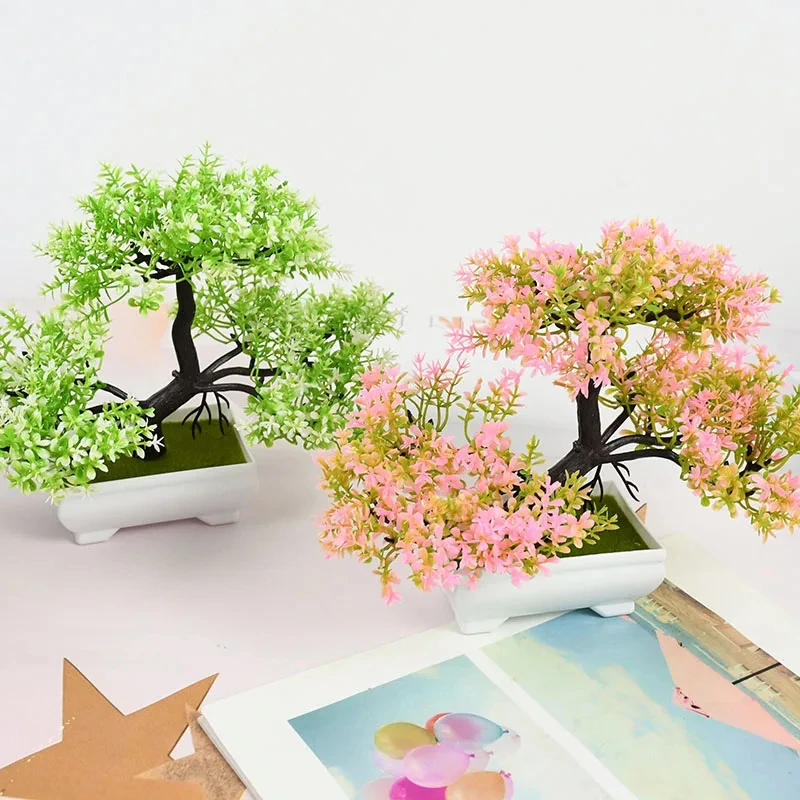 Description Picture 3 of itemArtificial Plants Bonsai Small Tree Pot Fake Plant Flowers Potted Ornaments For Home Room Table Decoration Hotel Garden Decor