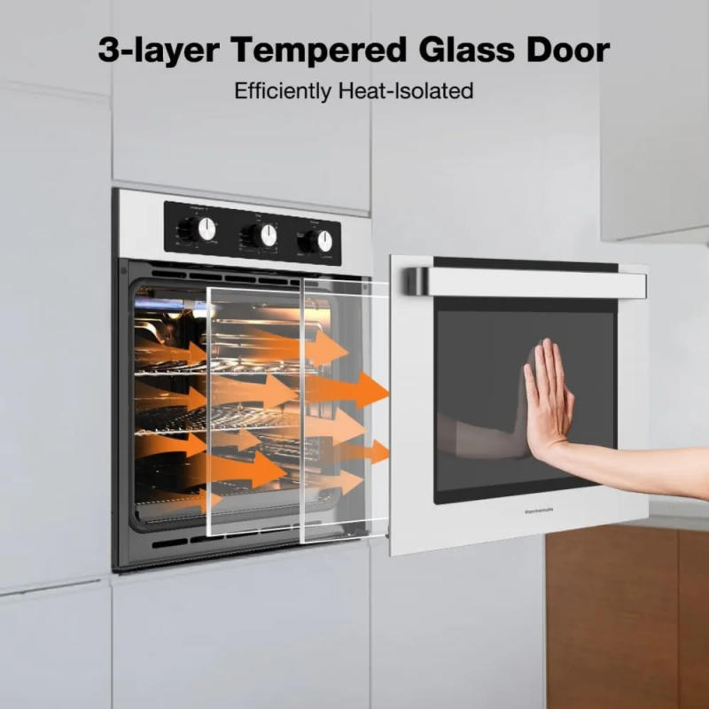 Description Picture 5 of item24" Single Wall Oven, ETL Certified, 2.12 Cu.ft. Natural Gas Oven with 5 Cooking Functions and Rotisserie, Built-in Wall Oven