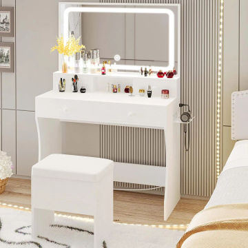 Dressing Makeup Table Set With Storage Stool and Hair Dryer Stand Dressers for Bedroom Free Shipping Furniture Mirror Home