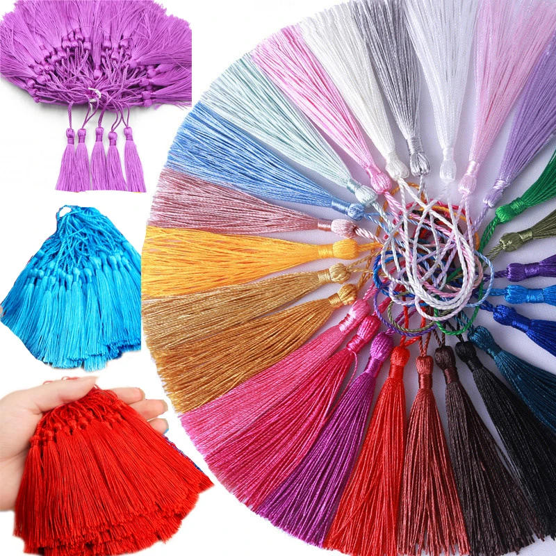 Description Picture 2 of item32Pcs Bookmark Tassels Fringe Brush Silky Handmade Soft Craft Mini Tassels with Loops for DIY Crafts Jewelry Making Accessories