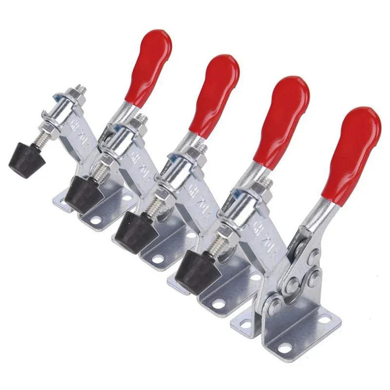 Description Picture 4 of item4 PCS GH-201B Red Toggle Clamp Horizontal Clamp 100kg Quick Release Locking Lever Fastener Hand Heavy Duty Tool