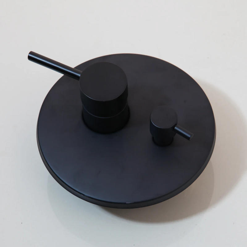 Description Picture 4 of item8" Bathroom Shower System Set Faucet Black Jets Sprayer Mixer Two Ways Water Shower Faucets Set Control Valve Hand Shower Head