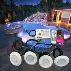 DC12V 12W Underwater Spotlight Bluetooth APP Control-Waterproof RGB LED Pool Light Fountain,Landscape,Piscina-Illuminate Pool