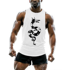 Summer fashion outdoor sports style 2D Dragon Dragon Print tops adult men's outdoor basketball sports vest men's tops