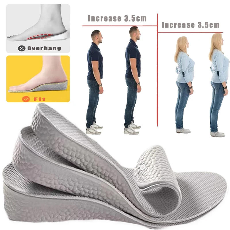Description Picture 2 of itemInvisible Height Increase Insoles Heighten Sports Shoe Pad Inserts Men Women Orthopedic Arch Support Insole Heel Lift Shoe Pads