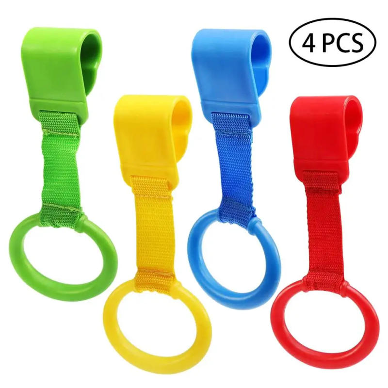 Description Picture 2 of item4 Pieces Baby Hand Pull Rings Cribs Playpens Balance Training Ring Infant Stand Hooks Bed Hanging Pendant Household Baby Safety