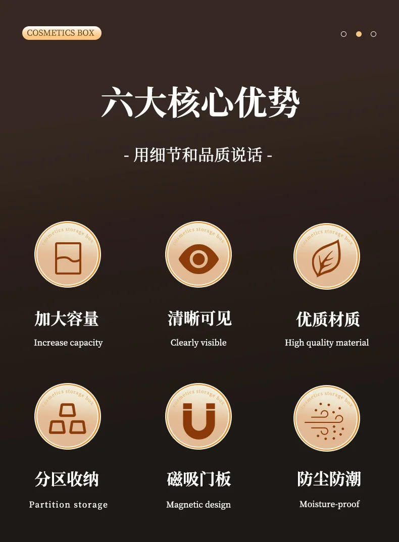 Description Picture 3 of itemTransparent Cosmetic Box Makeup Jewelry Drawer Multifunctional Organizer Home Storage Box Light Luxury Cosmetic Organizer