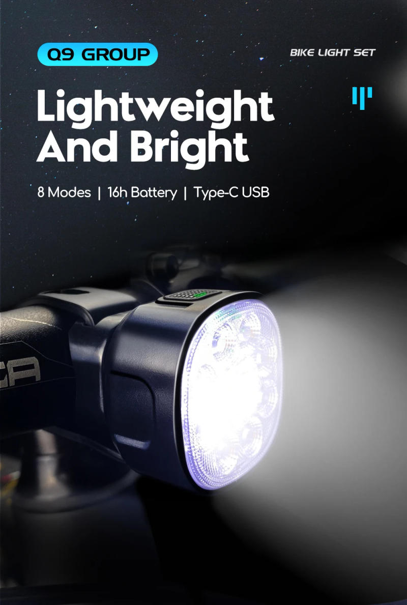 Description Picture 2 of itemCYCLAMI Bike Light Rechargeable Waterproof Bicycle Front Light with Taillight Set Flashlight Bicycle Light Set Cycling LED