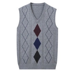 Men's Winter Sweater 2024 New Knitwear Vests for Men Solid Sleeveless Men's  Vest Casual Slim-fit Plaid Business Sweaters