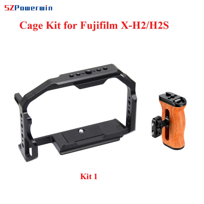 Description Picture 6 of itemPowerwin Camera Cage For Fujifilm X-H2/H2S XH2 XH2S Wood Handgrid Handle Kit Aluminum Alloy Multifunctional Arri Locating Screw