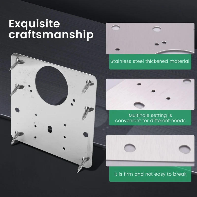 Description Picture 5 of item10Pcs Cabinet Hinge Repair Plate Kit Kitchen Cupboard Door Hinge Mounting Plate With Holes Flat Fixing Brace Brackets