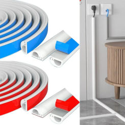 Arc Slot Floor Cord Cover Self-Adhesive Cord Protector Extension Wiring Duct Protector Electric Wire Slot Cable Concealer