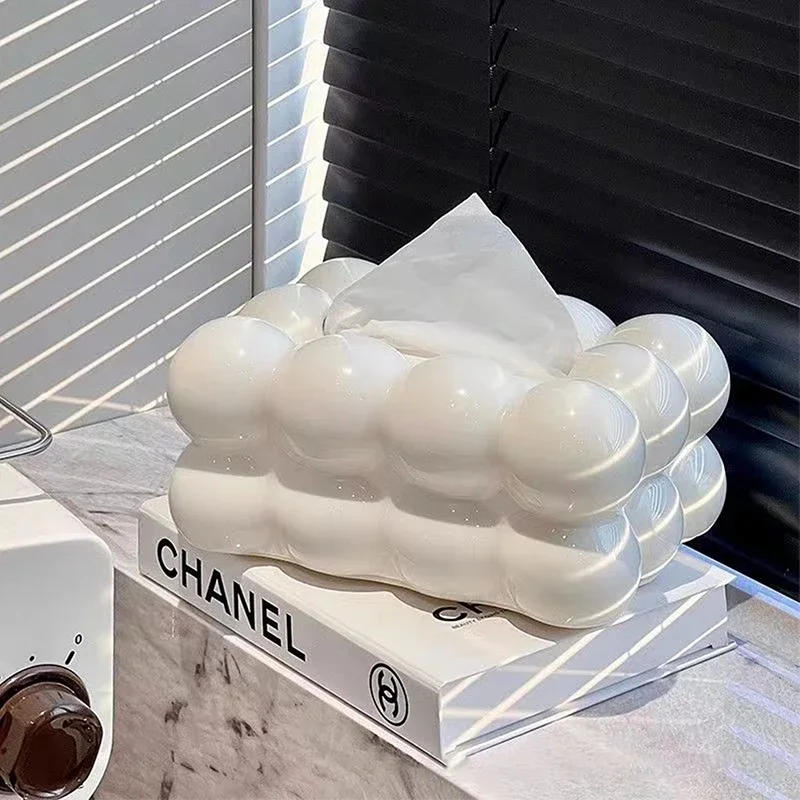 Description Picture 4 of itemNew type Tissue storage box Marshmallow style White and Black Nortic Artwork Plastic Tissue Box For Home restaurant and office