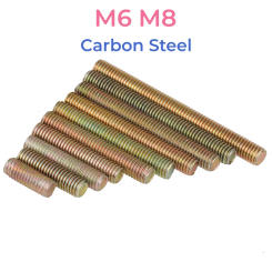 Metric Color Zinc Plated Carbon Steel Full Threaded Rod M6 M8 Full Thread Wire Screw Rod Furniture Link Screws Bolts Bar Stud