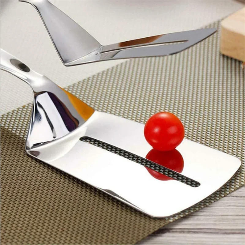 Description Picture 3 of item304 Stainless Steel Frying Shovel Clip Multifunctional Steak Bbq Tongs Pancake Fried Pizza Steak Fish Spatula Bread Kitchen Tool