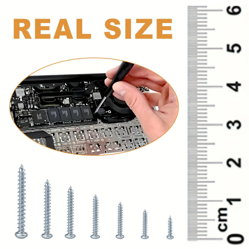 Description Picture 3 of item304 Stainless Steel Round Pan Head Cross Wood Screws, Used for Computer Repair and Fixing - M2x6/8/10/12/14/16/20, Total 225 Pcs