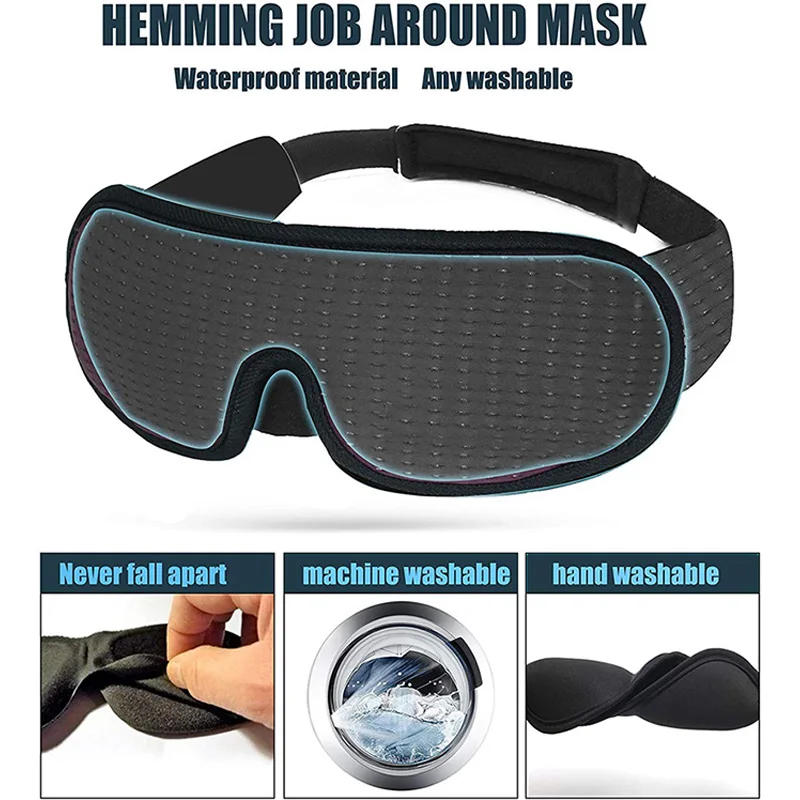 Description Picture 3 of item3D Sleeping Mask Block Out Light Sleep Mask For Eyes Soft Sleeping Aid Eye Mask for Travel Eyeshade Night Breathable Slaapmasker