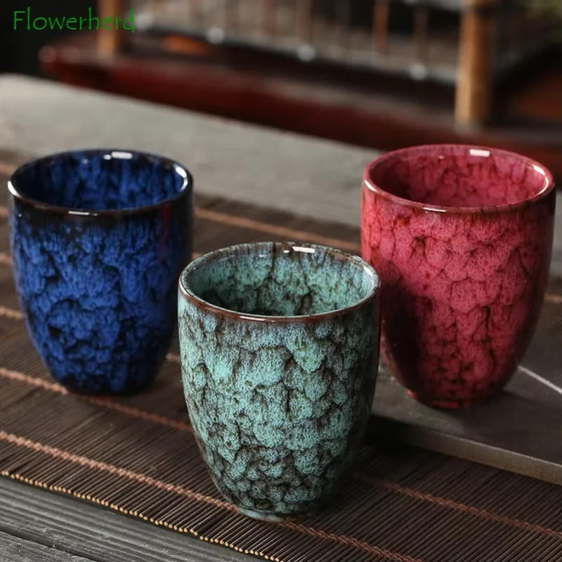 Description Picture 5 of itemJapanese Ceramic Porcelain Tea Cup Teaware Single Large 250ml Yerba Mate Tea Cup Coffee Cup Colorful Kung Fu Tea Cup Set