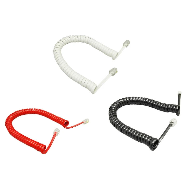 Description Picture 2 of item20CB RJ91 4-Core Landline Telephone Curved Wire Cable 4P4C Phone Handset Handle Line 6Ft/1.85m