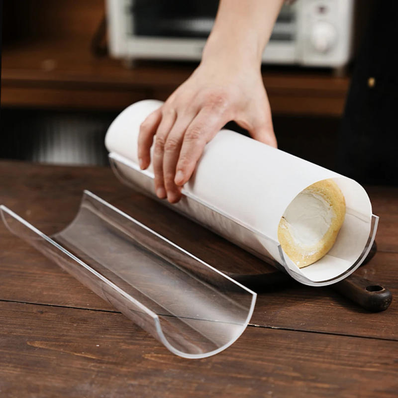 Description Picture 6 of itemThickening 30CM Cake Roll Shaping Insert Mold U-shaped Acrylic Transparent Retainer Semicircle Pastry Baking Kitchen Tool