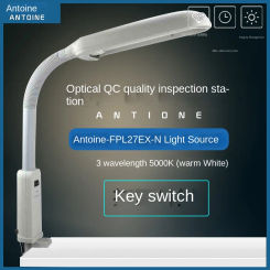 27W clamp-on table lamp with FPL27EX-D and three electronic wavelengths for lens surface inspection in optical factory