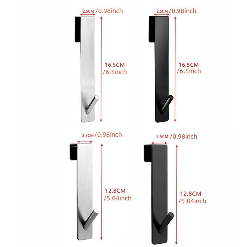 Description Picture 6 of itemStainless Steel Over Door Hanging Rack Bathroom Shower Door Hook For Towel Clothes Hanger Glass Door Bathroom Supplies