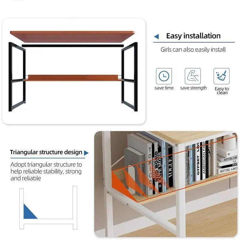 Description Picture 5 of itemModern Simple Style Bedroom Computer Desk Metal Frame Office Rectangular Home Wood Home Office Modern Computer Desk