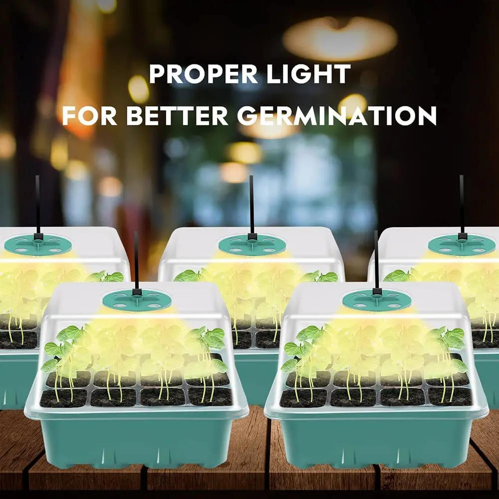 Description Picture 4 of itemLED Nursery Pots With Grow Light Plant Seed Starter Trays Home Greenhouse Growing Lamp with 12 Hole Timer Kit Controller