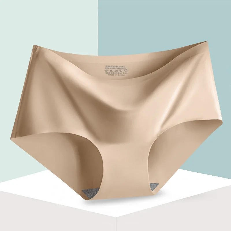 Description Picture 6 of itemSeamless Ice Silk Panties For Women Intimate Comfort Briefs Large Size Mid-waist M-XXL Multiple Color Options Lingerie 1 Piece